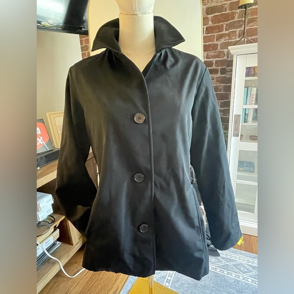 IZZI Fall Black Rain Coat - Sz Medium - Picture 2 of 8